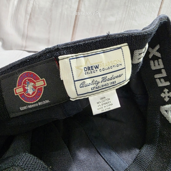 Budweiser Flex Hat Blue Gold Distressed NOS Drew Pearson Script Embroidery 2007 - Picture 6 of 8